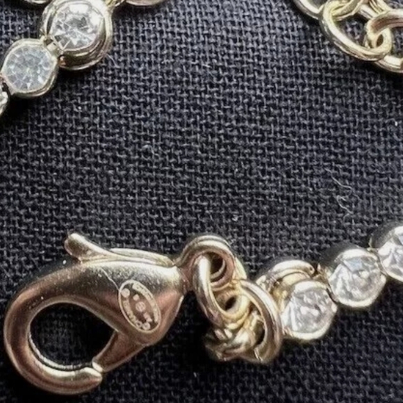 100% Authentic CHANEL 2021 Gold CC Pendants Crystal Choker Necklace/GORGEOUS! - Picture 6 of 6